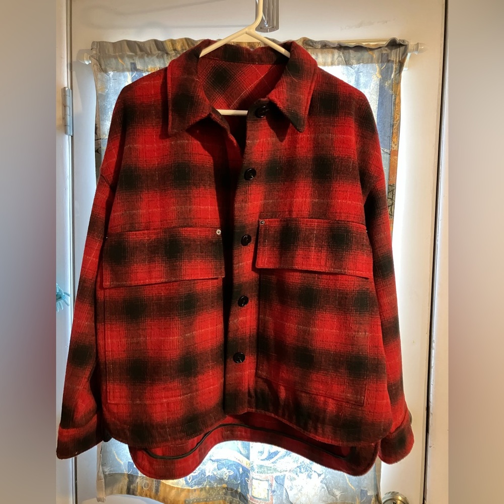 Zara Red and Black Plaid shacket
